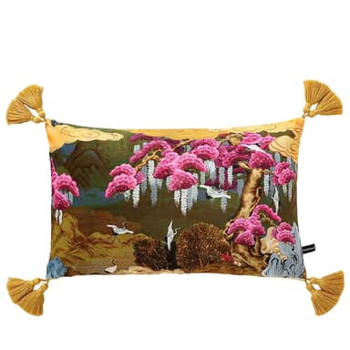 Chinoiserie Pink Bloom & Crane Pillowcase