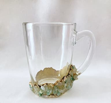 Assorted Agate & Quartz Crystal Glass Coffee Mug - Set of 2