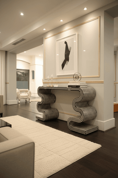 Twist Bone Inlay Console – Black