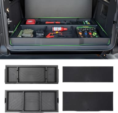 Trunk Hidden Storage Box for 2021-2025 Ford Bronco 4-Door, Cargo Floor Organizer with Removable Divider, Car Trunk Organizer Storage Accessory