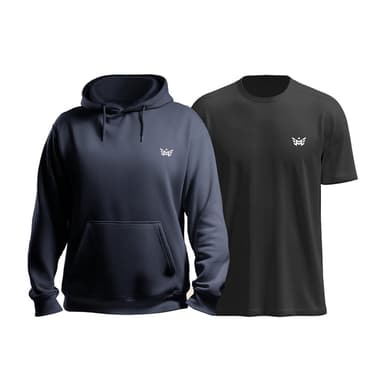 Major Fitness Patience Series Men's Quick-dry Training T-shirt + Fleece Hoodie