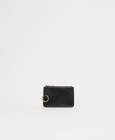 Keychain Zip Case - Crinkled Black
