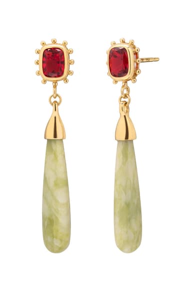 Serpentine Fire Opal Drop Earrings