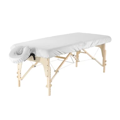 Master Massage Dignity & Luxury Microfiber Table Cover Set 2 Piece Set White  - Machine Washable