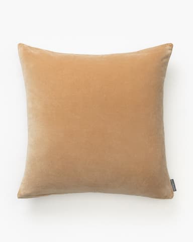 Bellevue Tan Velvet Pillow Cover
