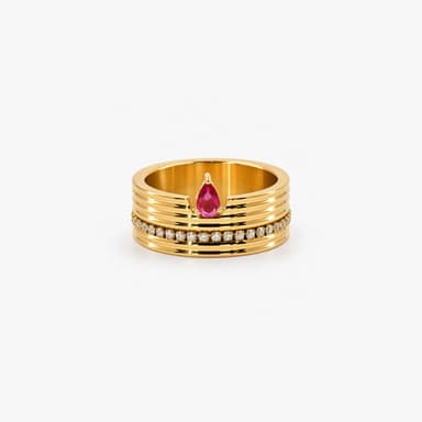 Ruby Cigar Band Ring