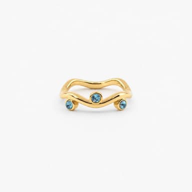 Aquamarine Wave Ring