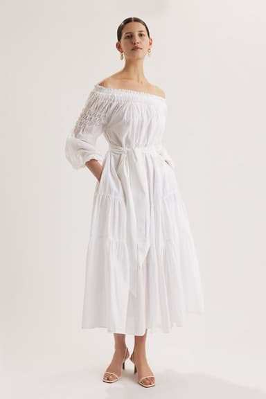 Zaria Dress in White