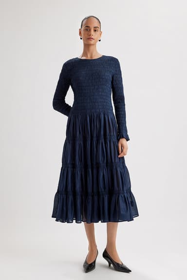 Vivien Dress in Navy