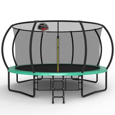 MERSCO 14FT Green Pumpkin Trampoline - All-Weather Backyard Fun