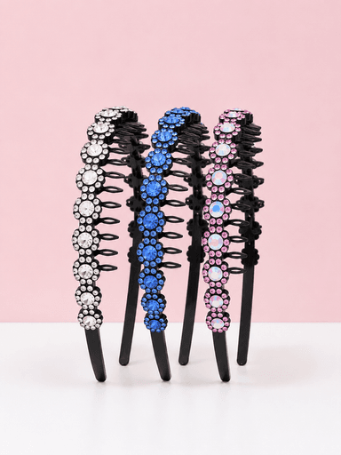 Jeweled Flower Comb Headband