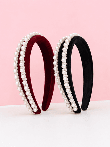 Pearl & Crystal Velvet Headband