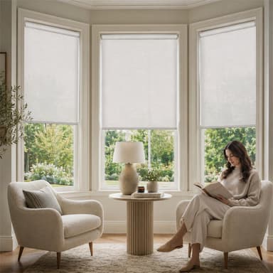 MOES Motorized Light Filtering Roller Shades 70% Blackout Safari
