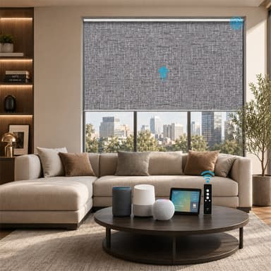 MOES Motorized Roller Shades 100% Blackout Safari