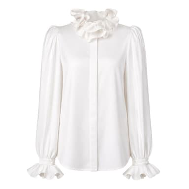 PENSEE RUFFLED COLLAR SHIRT WHITE
