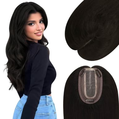 [US] 3*5 Virgin Hair Topper Natural Black #1B