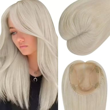 [US] 6*7 Female Hair Topper Virgin Hair Blonde #60