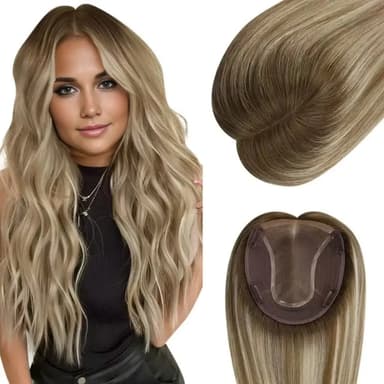 [US] 6*7inch Virgin Hair Pieces Balayage Blonde #8C60