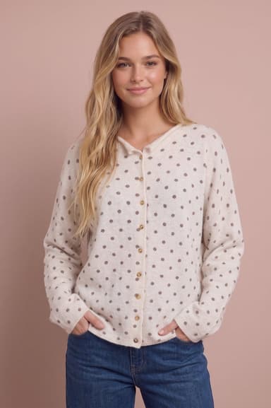 Ashley Polka Dot Knit Cardigan