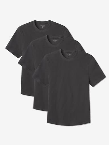 Cotton Waffle Curved Hem Crew 3-Pack