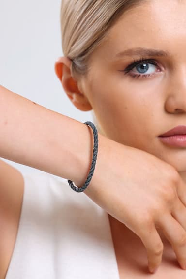 WOVEN BRACELET, Sterling Silver, Weaved Handmade Bracelet, Design Bracelet, Silver Mens Bracelet, Handmade Bracelet, Unisex Bracelet