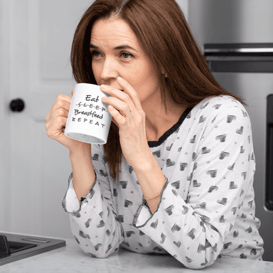 Eat Sleep Breastfeed Repeat White Mug
