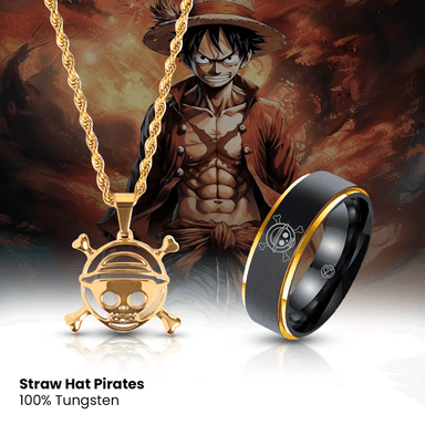 Straw Hat Pirate Pack Pendant + 18K Gold Ring