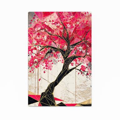 Geometric Cherry Blossom Tree Art