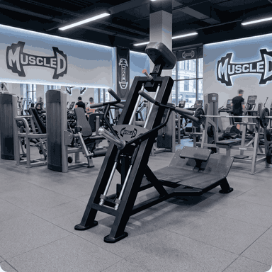 Muscle D Fitness Power Leverage V2 Linear Bearing T-Bar Row | Plate-Loaded Commercial Back Machine (PL-E-LBTBR)
