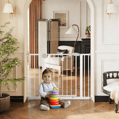 Pressure Mounted Pet Safety Gate in White - 29.5-44.1 in.