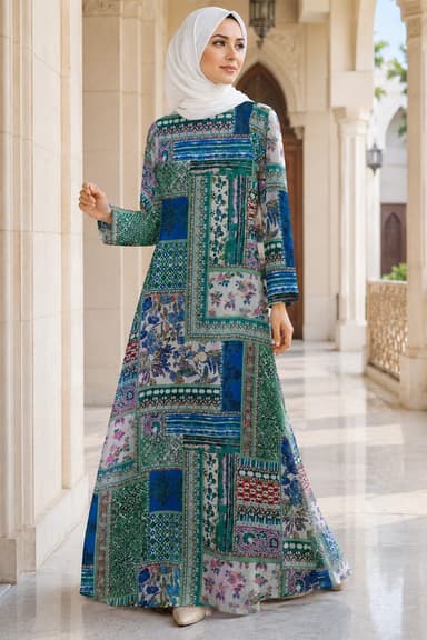 Printed Georgette Dual Layer Abaya AYG-101