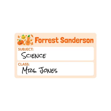 Pumpkins Subject Write-On Labels
