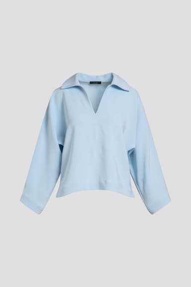 Stretch Crepe Collared Kimono Shirt