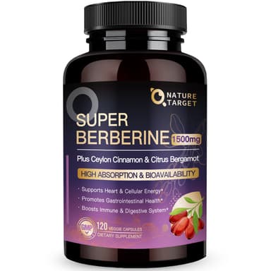 Berberine HCl 1500mg with Dihydroberberine, Citrus Bergamot & Ceylon Cinnamon, 120 Vcaps