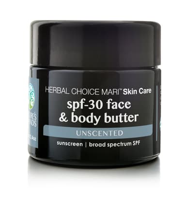 Herbal Choice Mari Natural SPF 30 Face And Body Butter, Unscented