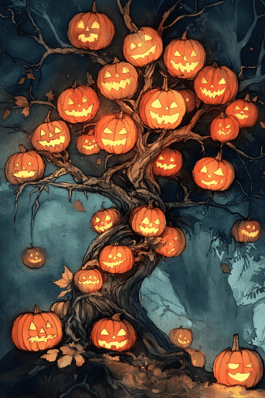 The Pumpkin Tree (50 Piece Mini Halloween Wooden Jigsaw Puzzle)