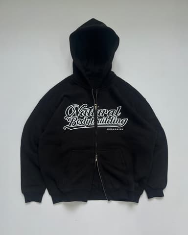 Premium NBW Zip Hoodie In Black