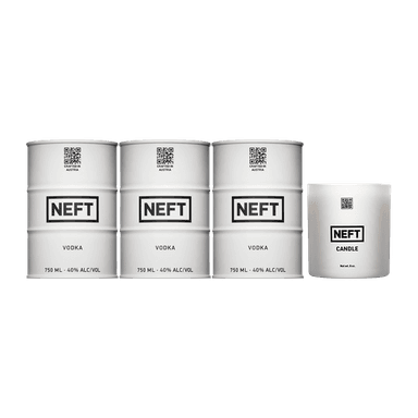 CANDLE BUNDLE: 3 WHITE BARRELS + 1 NEFT CANDLE