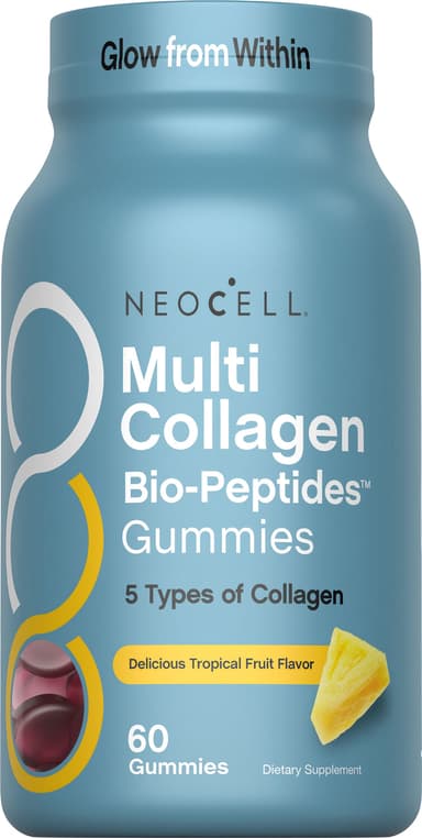 Multi Collagen Bio-Peptides Gummies Tropical Fruit Flavor, 60 Tasty Gummies