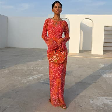 Coral Deer Poppy Aria Dress Petite