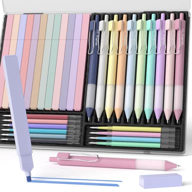 Nicpro 33PCS Aesthetic Highlighter and Gel Pen set with Case, 12 Bible Highlighters & Cute Pens Refills With Soft Ink & Tip, No Bleed Quick Dry for Bible Study 