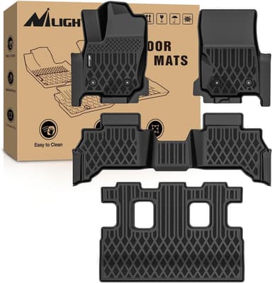 TPE Floor Mats for Toyota 4Runner 7 Seats Only 2025 2026 | All Weather Custom Fit Heavy Duty Floor Liners
