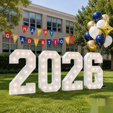 2026 Graduation Light Up 3Ft Marquee Numbers Kit - Large Pre-Cut DIY Foam Board Sign
