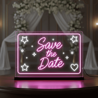LED Light Up Writing Board – 7 Color Neon Glow Acrylic Sign with Erasable Markers