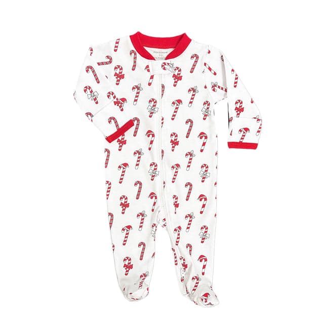 Candy Canes Zipper Footie