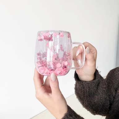 Dried Flower Glass Mug