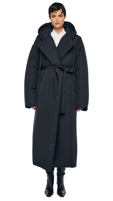 HOODED SLEEPING BAG COAT LONG