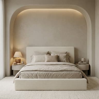 CloudSoft Corduroy Upholstered Platform Bed Frame
