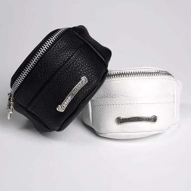 Chrome Hearts Black Coin & Headphone Pouch Wristlet
