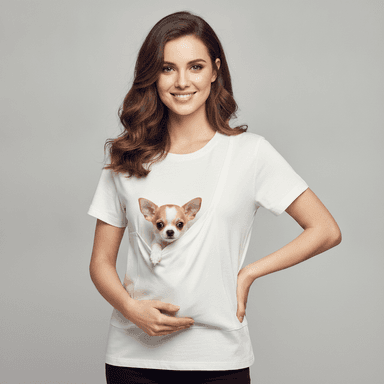 NUGGAL Unisex Pet Hair Resistant Kangaroo Pet Pouch T-shirt: The Ultimate Hands-Free Carrier Tee
